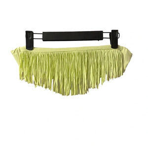 L*SPACE YELLOW BANDEAU FRINGE BIKINI TOP